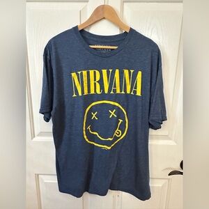 NIRVANA Blue and Yellow Short Sleeve Tee